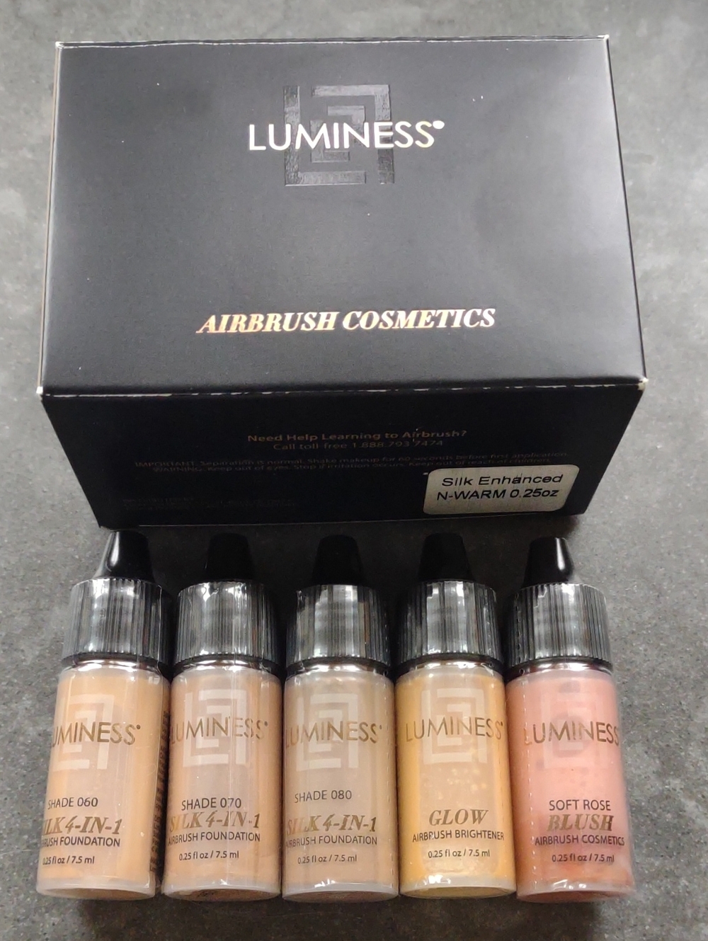 Luminess Air Silk 4-In-1 Airbrush Foundations Shades 060,070,080,Glow,Blush